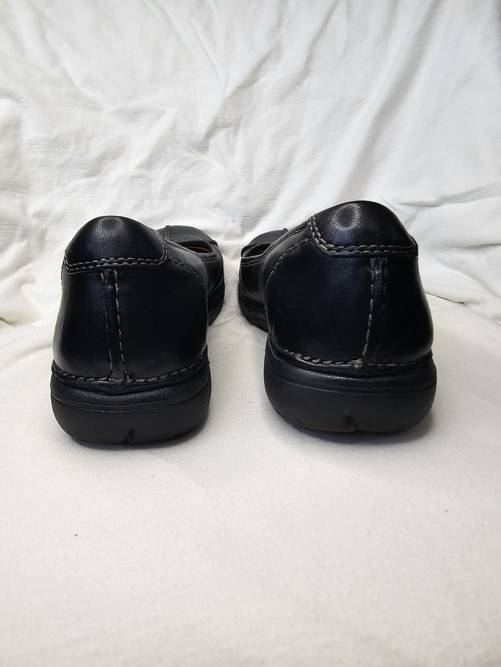Y2K Clarks Unstructured Flat Shoes Rosily Brown Ballet Leather Loafer Slip On - Picture 9 of 16
